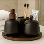 نیم ست 4 پارچه ی کورین چوب رنگ مشکی وارداتی