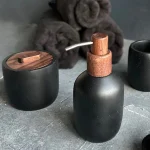 نیم ست 5 پارچه ی کورین چوب رنگ مشکی وارداتی - Image 2