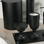 ست سرویس بهداشتی 7 پارچه ی پایه دار برنجی رنگ مشکی - Image 3