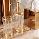 ست سرویس بهداشتی 7 پارچه ی کریستال و برنج وارداتی - Image 2