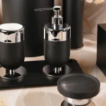 ست سرویس بهداشتی 6 پارچه ی مشکی پایه دار وارداتی - Image 2