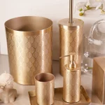 ست سرویس بهداشتی 6 پارچه ی برنجی طرحدار وارداتی - Image 2