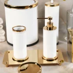 ست سرویس بهداشتی 6 پارچه ی چرمی رنگ سفید وارداتی - Image 3