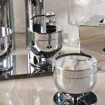 ست سرویس بهداشتی 7 پارچه ی برنجی استیل براق وارداتی - Image 3
