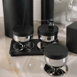 ست سرویس بهداشتی 7 پارچه ی برنجی مشکی استیل وارداتی - Image 3