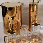 ست سرویس بهداشتی 7 پارچه ی کریستال و برنج طلایی وارداتی کریستال چک اورجینال select homs - Image 3