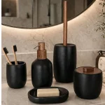 نیم ست 5 پارچه ی کورین چوب رنگ مشکی وارداتی - Image 5