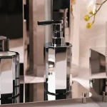 ست سرویس بهداشتی 6 پارچه ی هندسی برنجی وارداتی رنگ استیل - Image 4