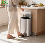 سطل زباله ی پدالی 30 لیتری استیل رنگ سوپر مات - Image 5