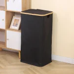 سبد رخت چرک تک مخزنه ی برزنتی حجم 60 لیتر رنگ مشکی