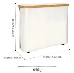 باکس نظم دهنده ی دستمال و اکسسوری  برزنتی رنگ کرم  چوب بامبو ضد آب  تایلندی برند nova - Image 6
