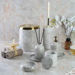ست سرویس بهداشتی 7 پارچه ی سنگ طبیعی مدل Gry marble - Image 6