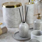 ست سرویس بهداشتی 7 پارچه ی سنگ طبیعی مدل Gry marble - Image 2