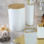 ست سرویس بهداشتی 5 پارچه برنجی وارداتی رنگ سفید