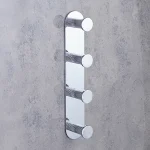 قلاب (هنگر ) چهارشاخه ی چسبی پایه گرد آجدار رنگ استیل براق new - Image 4