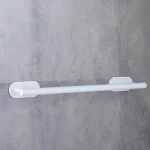 جای حوله بلند چسبی پایه گرد آجدار رنگ سفید new