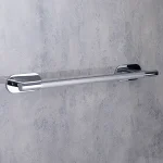 جای حوله بلند چسبی پایه گرد آجدار رنگ استیل براق new