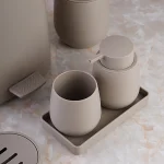ست سرویس بهداشتی 6 پارچه ی پدالی رنگ موکا وارداتی - Image 6