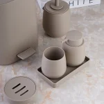 ست سرویس بهداشتی 6 پارچه ی پدالی رنگ موکا وارداتی - Image 3