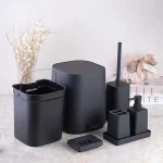 ست سرویس بهداشتی 6 پارچه ی پدالی رنگ مشکی وارداتی - Image 2