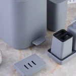 ست سرویس بهداشتی 6 پارچه ی پدالی رنگ طوسی وارداتی - Image 3