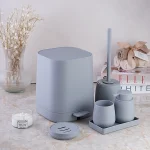 ست سرویس بهداشتی 6 پارچه ی پدالی رنگ طوسی وارداتی
