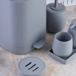 ست سرویس بهداشتی 6 پارچه ی پدالی رنگ طوسی وارداتی - Image 5