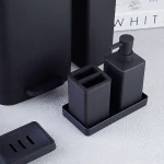 ست سرویس بهداشتی 6 پارچه ی پدالی وارداتی رنگ مشکی اکرولیک اسمارت SMART - Image 4