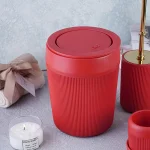 ست سرویس بهداشتی 7 پارچه ی کورینی رنگ قرمز کد 1135 - Image 3