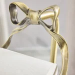 جای دستمال توالت رومیزی وارداتی طرح پاپیون رنگ طلایی مات  - Image 3