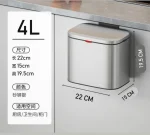 سطل زباله ی کابینتی آشپزخانه حجم 4 لیتر رنگ استیل - Image 2