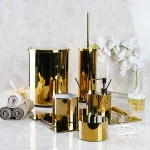 ست سرویس بهداشتی 6 پارچه برنجی رنگ طلایی - Image 2