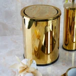 ست سرویس بهداشتی 6 پارچه برنجی رنگ طلایی - Image 4