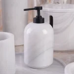 ست سرویس توالت 8 پارچه سنگ طبیعی با یراق مشکی  - Image 3