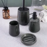 ست سرویس دستشویی  5 پارچه ی ترکیب استیل و سرامیک  - Image 3