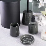 ست سرویس دستشویی  5 پارچه ی ترکیب استیل و سرامیک  - Image 5
