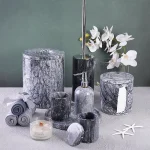 ست سرویس بهداشتی 7 پارچه سنگ طبیعی مدل marble grey