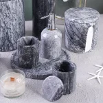 ست سرویس بهداشتی 7 پارچه سنگ طبیعی مدل marble grey - Image 2