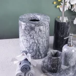 ست سرویس بهداشتی 7 پارچه سنگ طبیعی مدل marble grey - Image 3