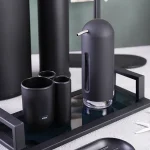 ست سرویس بهداشتی 7 پارچه مدرن استیل و اکرلیک رنگ مشکی وارداتی - Image 2