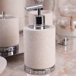 ست سرویس دستشویی7 پارچه ی پرسلان با یراق کروم مدل silver white - Image 5