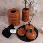 ست سرویس بهداشتی 6 پارچه سنگ طبیعی کمل رنگ قهوه ای - Image 3