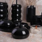 ست سرویس بهداشتی 6 پارچه سنگ طبیعی کمل رنگ مشکی براق - Image 4