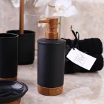 ست سرویس بهداشتی 5 پارچه اکرولیک سفید وارداتی  پایه چوبی - Image 4
