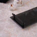 سینی چیدمان اکسسوری برنج کف شیشه ای رنگ مشکی - Image 3
