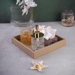سینی چرمی مربع رنگ کرمی