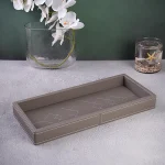 سینی چرمی کوچک طوسی