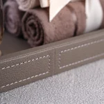 سینی چرمی طوسی با محفظه نظم دهنده