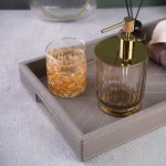 سینی چرمی دسته دار مدرن رنگ طوسی