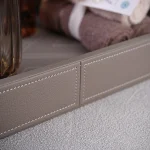 سینی چرمی دسته دار مدرن رنگ طوسی